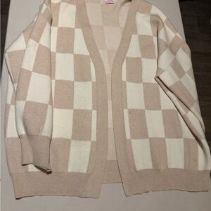 Pink Lily Beige and Cream Cardigan